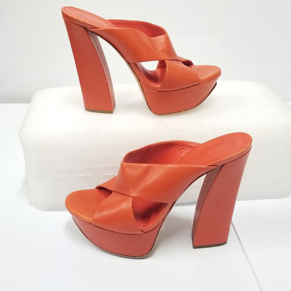 CASADEI Mules High Heels Platform Orange - Picture 5 of 12